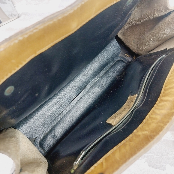 Jean Fogel Leather Tan/Gold Outside Zip Pocket Handbag 1008 - Picture 10 of 12